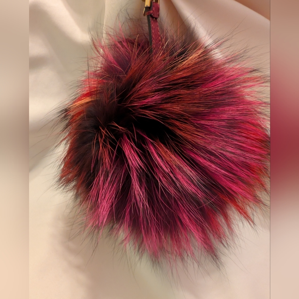 Michael Kors Fuschia/Pink Faux Fur Pom Pom Purse Charm